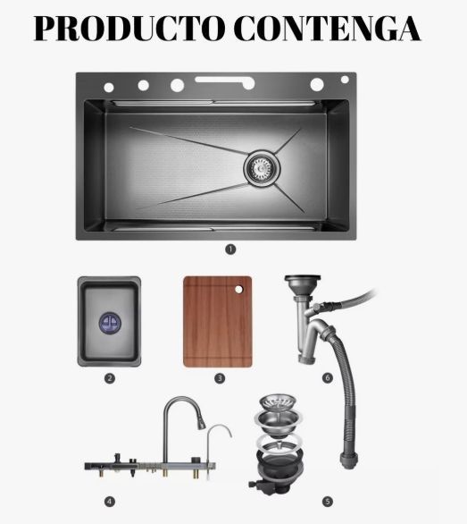 Combo Lavaplato Empotrado 75x45 Acero Inoxidable Inteligente-4