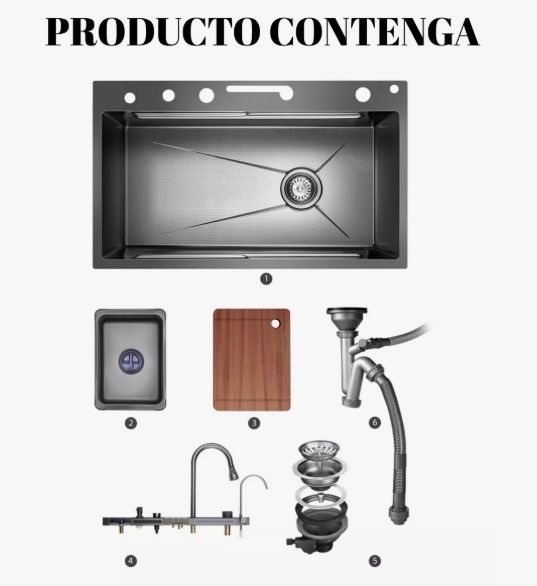 Combo Lavaplato Empotrado 80x45 Acero Inoxidable Inteligente-6