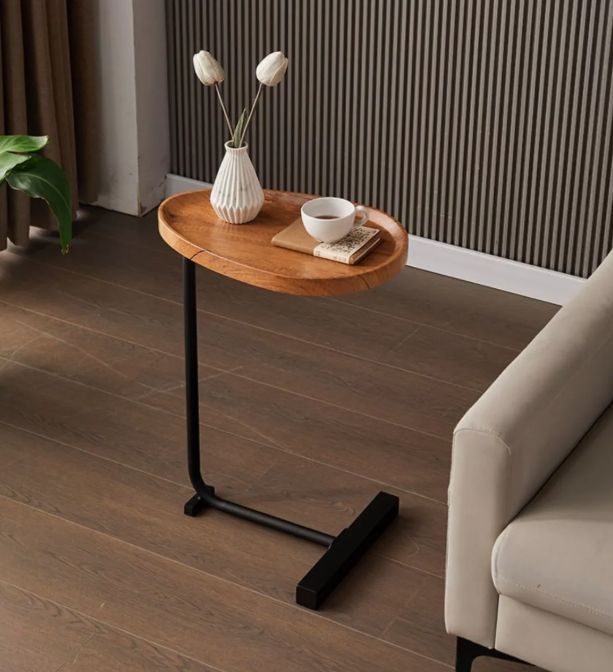 Mesa De Centro Lateral Living Vanguardia Madera Nactural-3