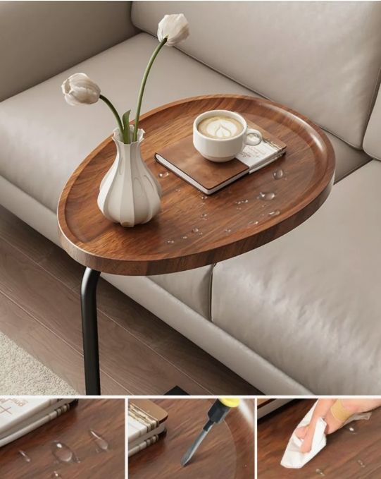 Mesa De Centro Lateral Living Vanguardia Madera Nactural-4