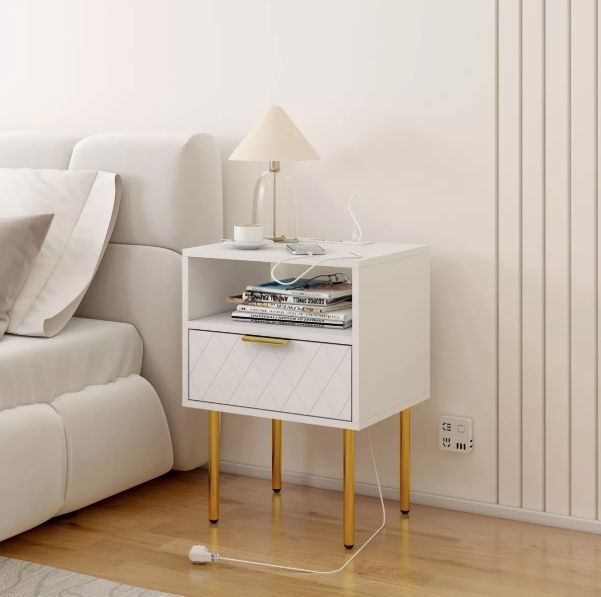 Velador Homer Design Europeo Con Enchufes 40x30x57cm-1