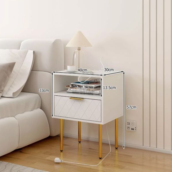 Velador Homer Design Europeo Con Enchufes 40x30x57cm-3
