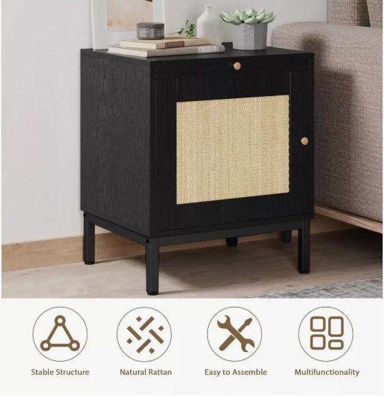 Velador Con Puerta Diseño Tejido Norte Americano 48*40*57cm-3