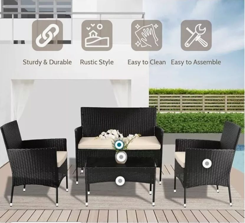 Juego De Living De Terraza 4 Piezas Para Exterior Homer-2