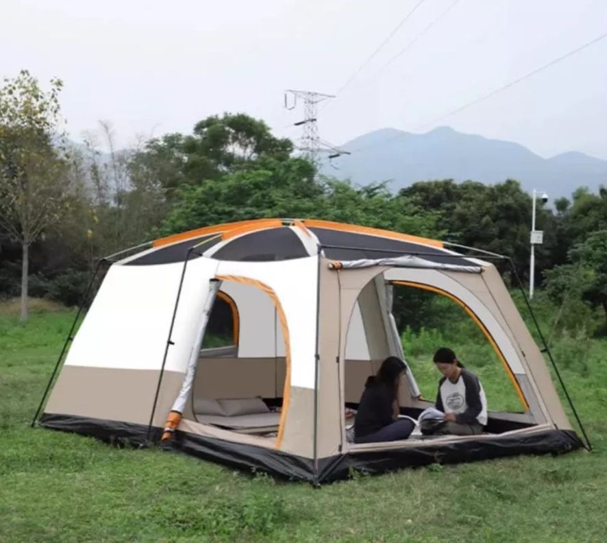 Carpa 12 Personas Techo Largo Color Marronclaro Homeroutdoor-6