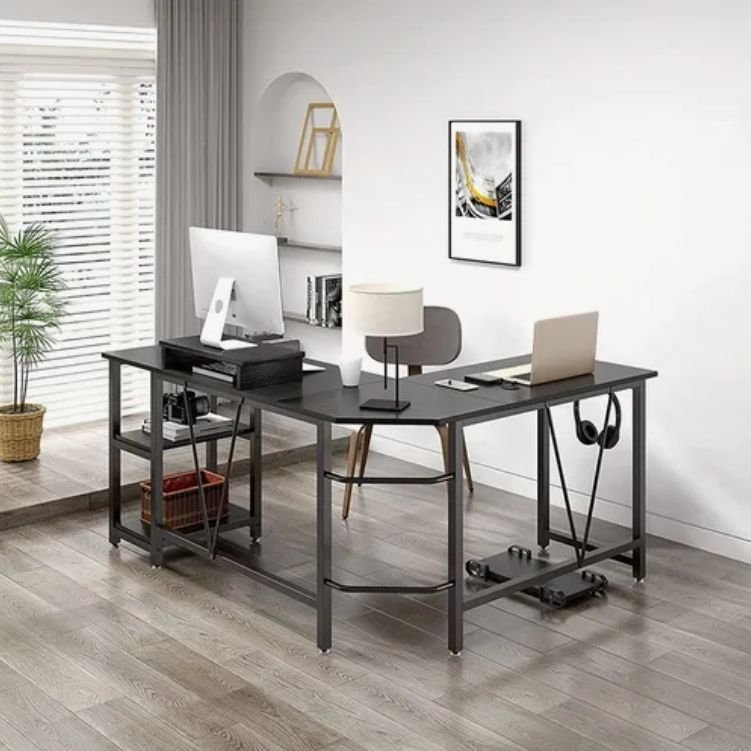 Escritorio Esquinero Metal Oficina 150x48x75cm En Forma L-3