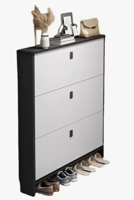 Zapatero Organizador Estante Zapato Hall Armario110x100x17cm Gris Y Blanco Homer Design-3