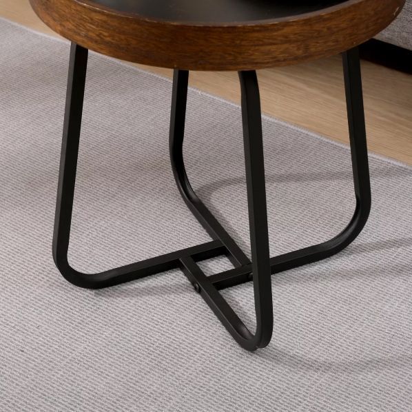 Mesa Lateral Homer Design Redonda Acero 40x46cm Melamina-7