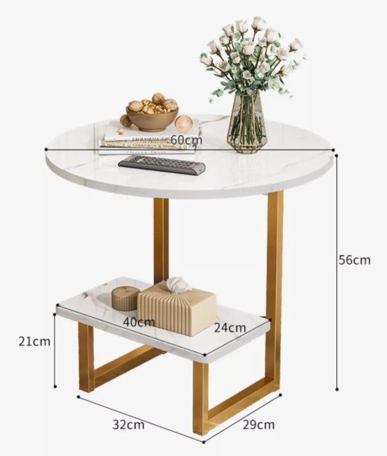 Mesa De Centro Redondo De Fierro Y Madera Living Vanguardia-2