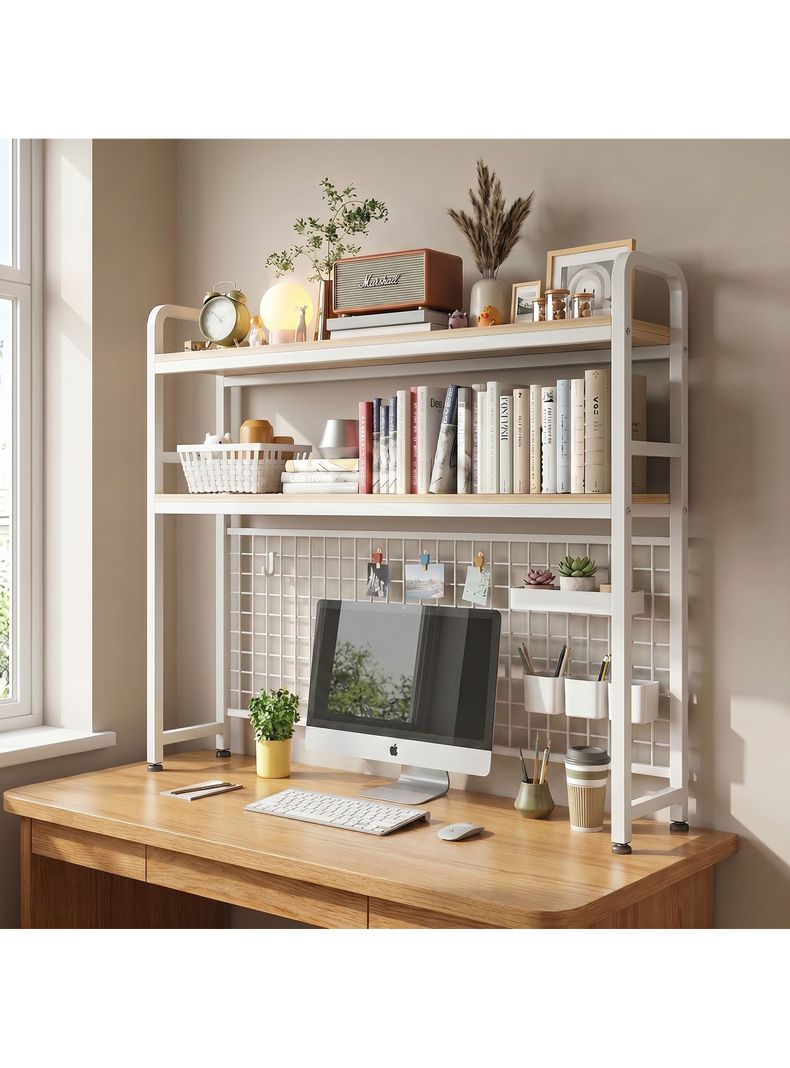 Organizador De Escritorio Multifuncional Con Repisa Metal