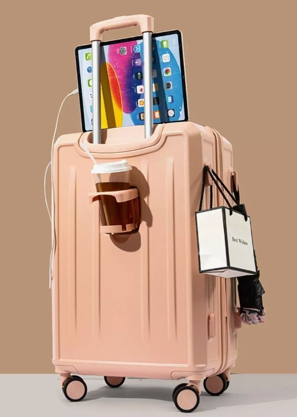 Maleta De Cabina 20 Pulgada Con Porta Vaso Y Puerto Usb-1