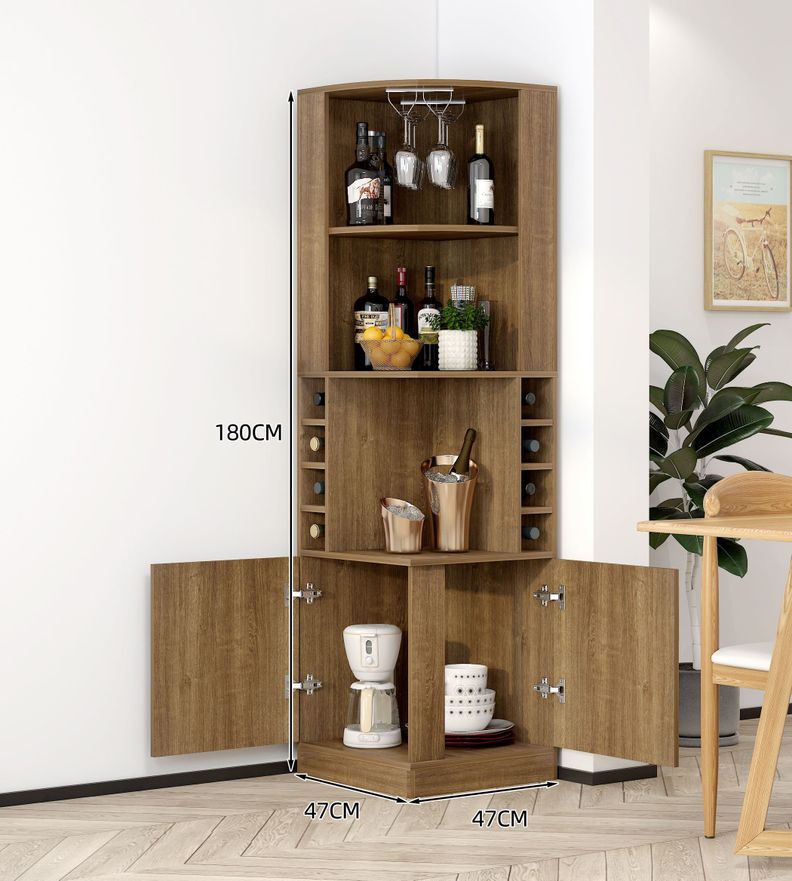 Mueble De Bar Esquinero Multifuncional 180x47x47cm-3