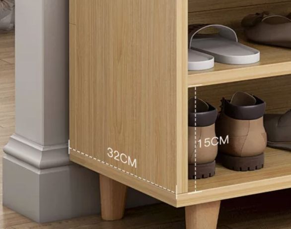 Zapatero Organizador Probador Con Cajonera 67altox90x32cm Marrón Claro-2