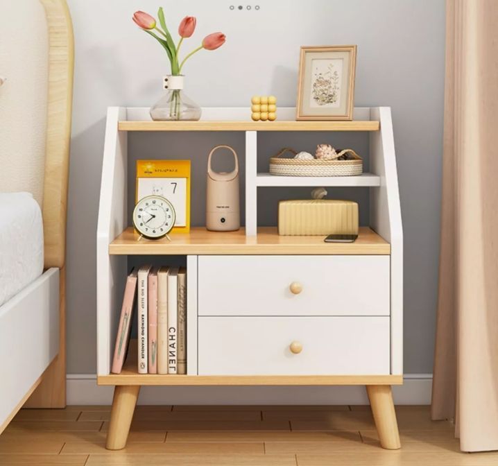 Velador 2 Niveles Con Cajones Homer Design 50*30*61-1