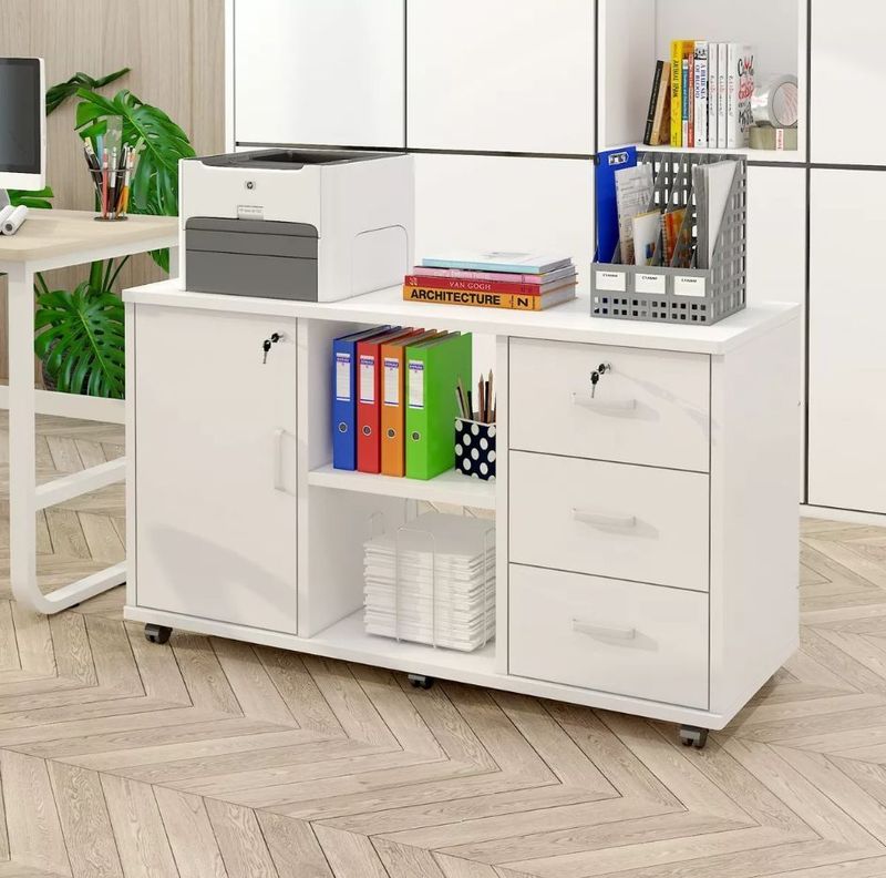 Mueble De Oficina Archivador Gabinete Con Llave Con Rueda-1