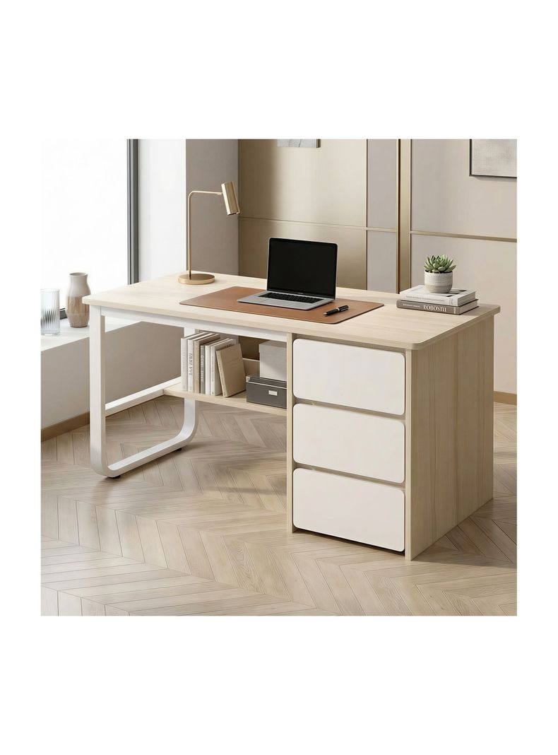Escritorio Pata Metal Oficina Cajon 100x50x74cm Homer Design Cafe