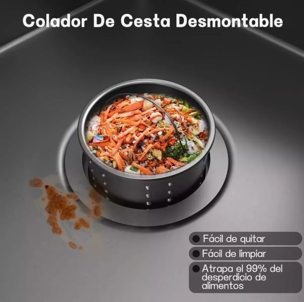 Combo Lavaplato Empotrado 55x45cm Acero Inoxidable Con Todos-4