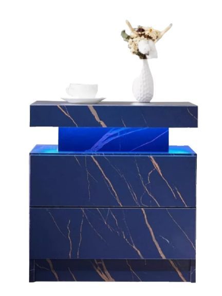 Velador Con Luz Variable Con 2 Cajones Homer Design 52*35*49-0