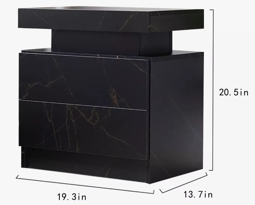 Velador Con Luz Variable Con 2 Cajones Homer Design 52*35*49-5