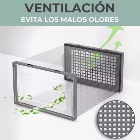Caja Organizador De Zapatos Marca Homer Design Set X4 Unidade Apilables Firmes Transparente-3