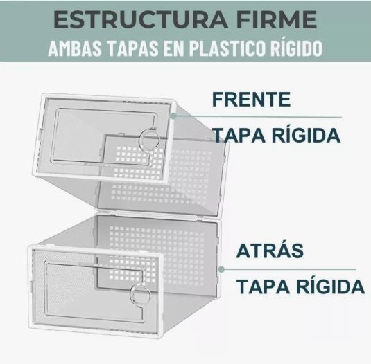 Caja Organizador De Zapatos Marca Homer Design Set X4 Unidade Apilables Firmes Transparente-4
