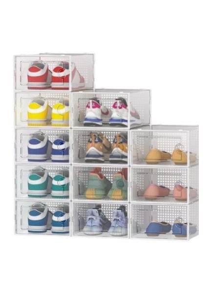 Caja Organizador De Zapatos Marca Homer Design Set X4 Unidade Apilables Firmes Transparente-0