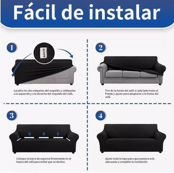 Funda Protectora Para Sofá De 3 Cuerpos Tela Gruesa Premium-4