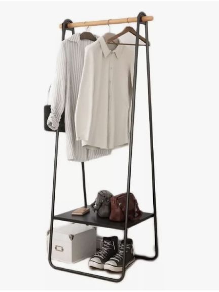 Perchero Organizador De Ropa Metal 158x40x53 Cm Con Repisa-0