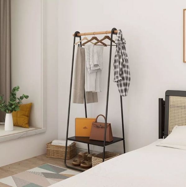 Perchero Organizador De Ropa Metal 158x40x53 Cm Con Repisa-3