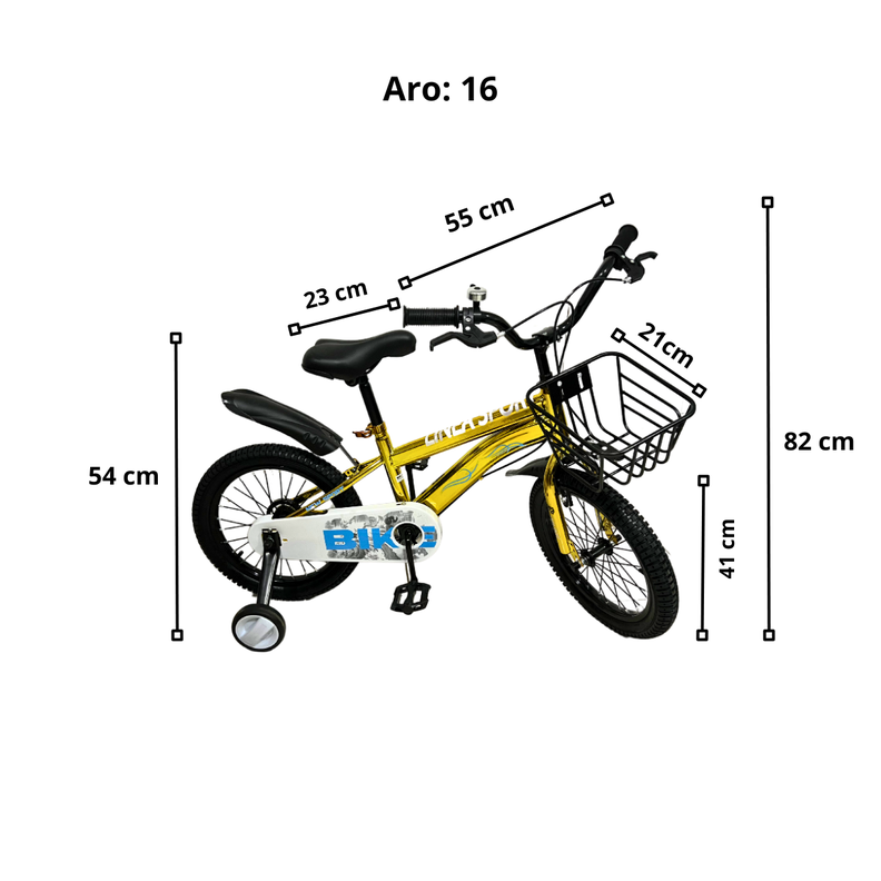 Bicicleta para niños aro 16" con Canasto Colores Metalizados-1