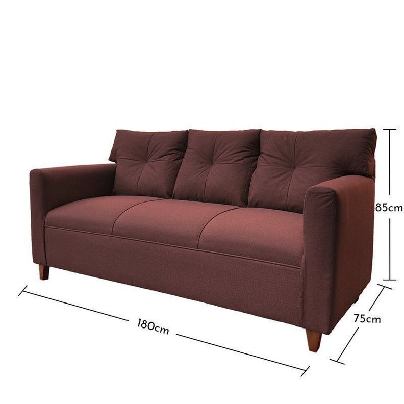 Sofá Mateo Chenille Cafe Pata Madera 3C-3