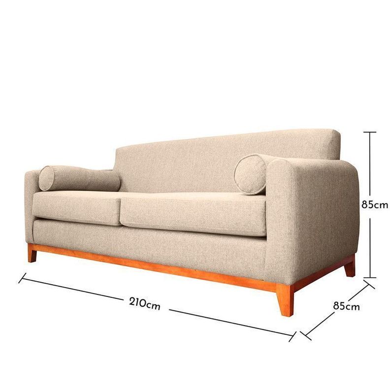 Sofá Meli Felpa Beige 3 Cuerpos-3