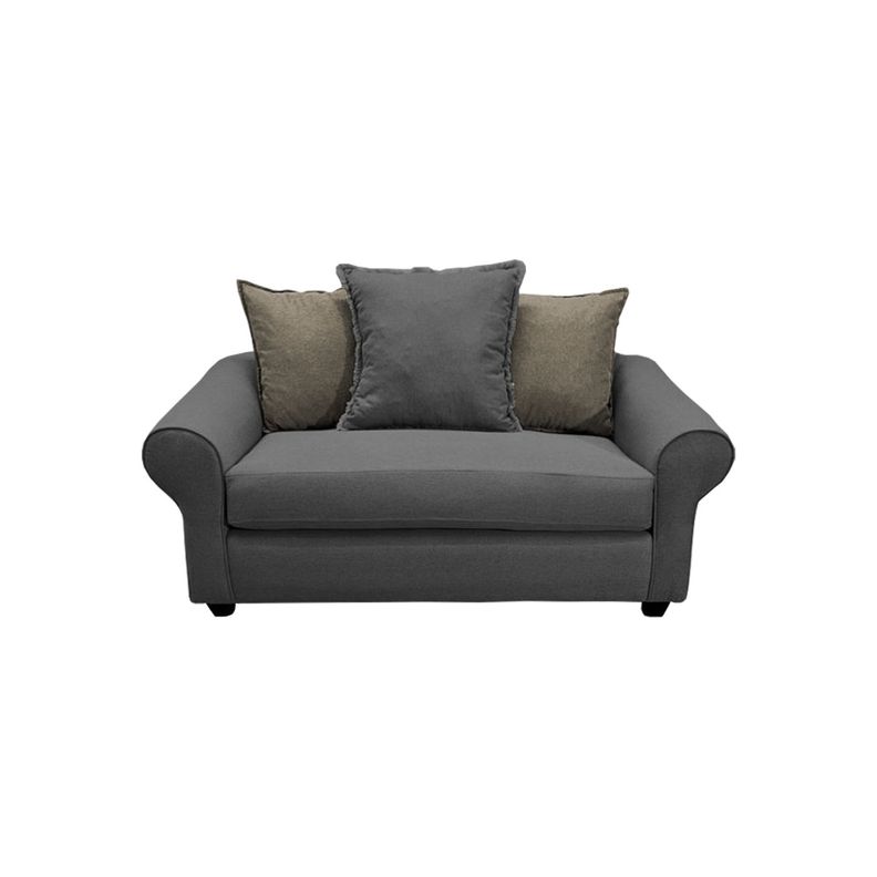 SOFÁ PRAT CHENILLE GRIS 2 CUERPOS
