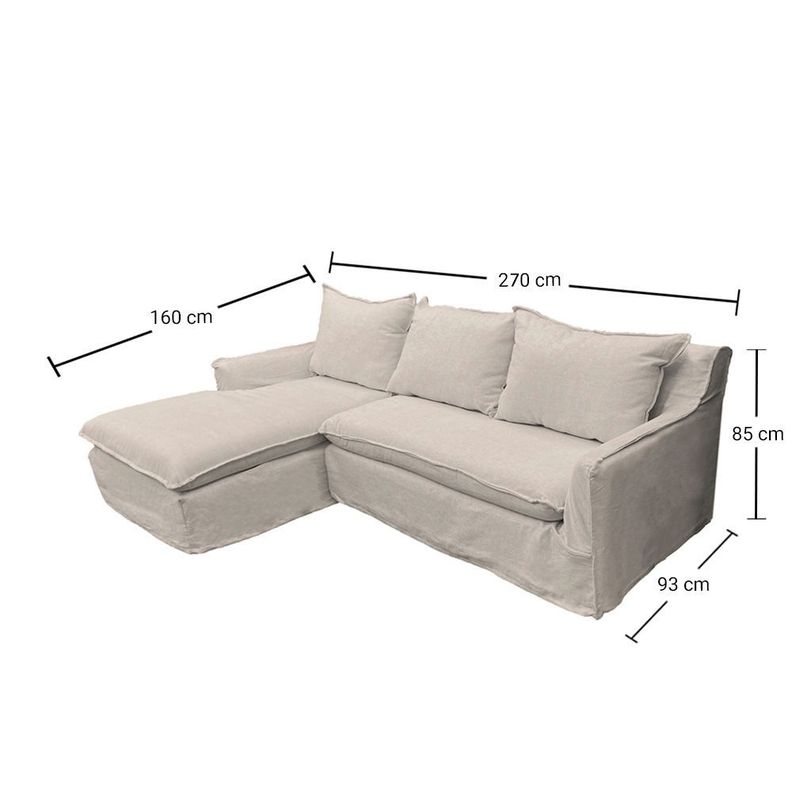 Seccional Queule Chenille Hueso 3C-4