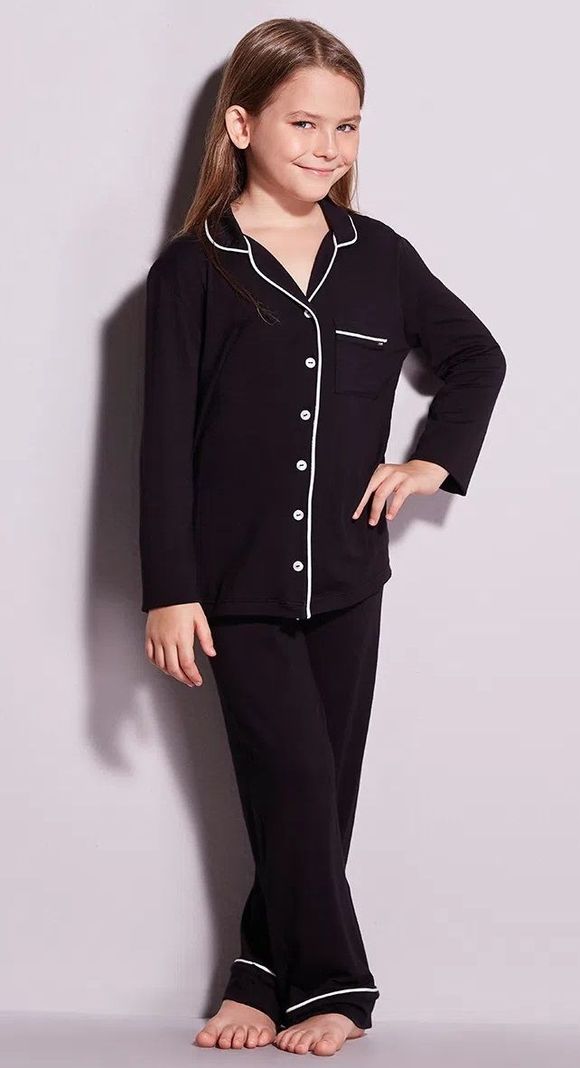Pijama Niña Negro-0