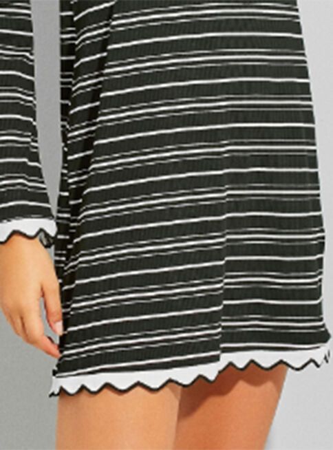 Camisa Hope Dormir Negro listada Mujer-2
