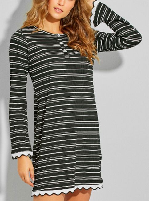 Camisa Hope Dormir Negro listada Mujer-0