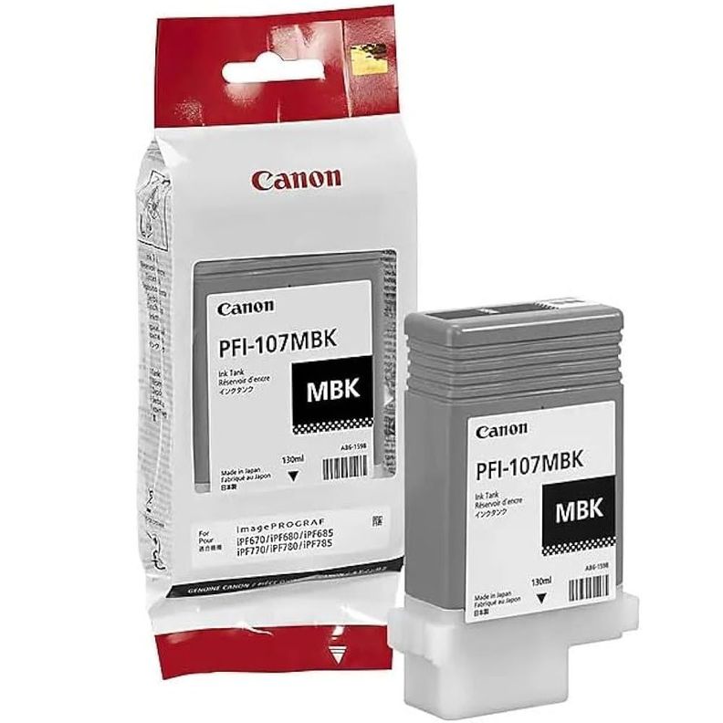 Cartucho de Tinta Canon PFI-107MBK 130ml Nego Mate 6704B001-0