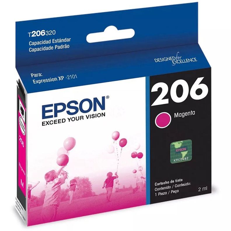 Cartucho de Tinta Epson T206 2ml pág. 200 Magenta T206320-AL-0