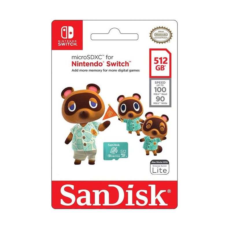 Memoria MicroSD SanDisk NintendoSwitch 512Gb Lec100MBs Esc90MBs-1