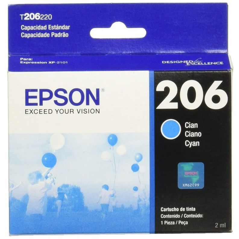 Cartucho de Tinta Epson T206 2ml pág. 200 Cyan T206220-AL-0
