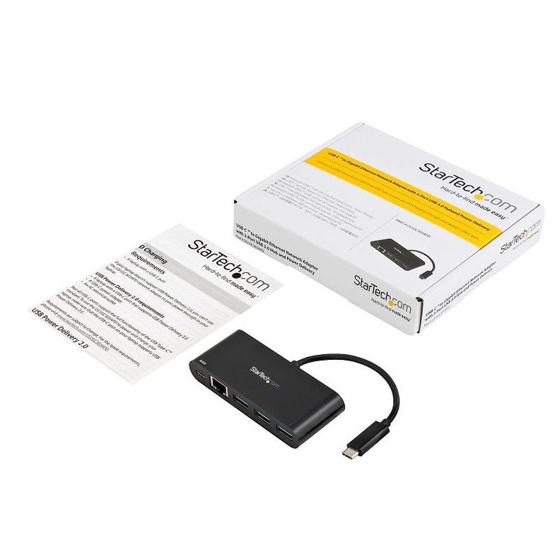 Adaptador Startech Hub US1GC303APD USB-C a RJ-45/USB-C/USB-A(3) 5 Puertos-1