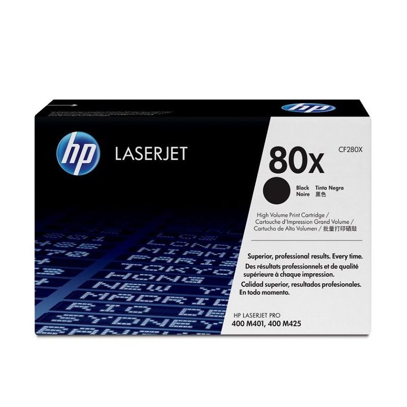 Cartucho de Tóner HP 80X pág. 6.900 Negro Alto Rendimiento CF280X-0
