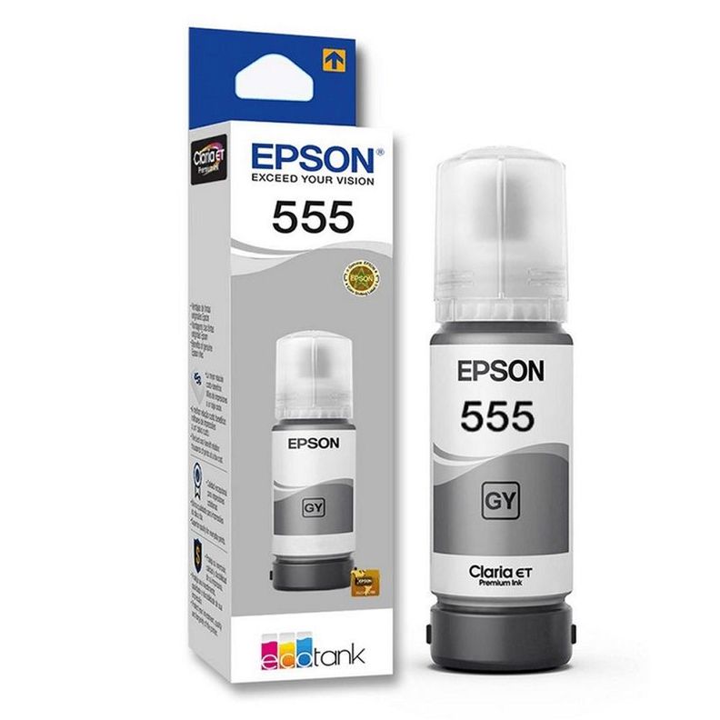 Botella de Tinta Epson T555 70ml pág. 6.200 Gris T555520-AL-0