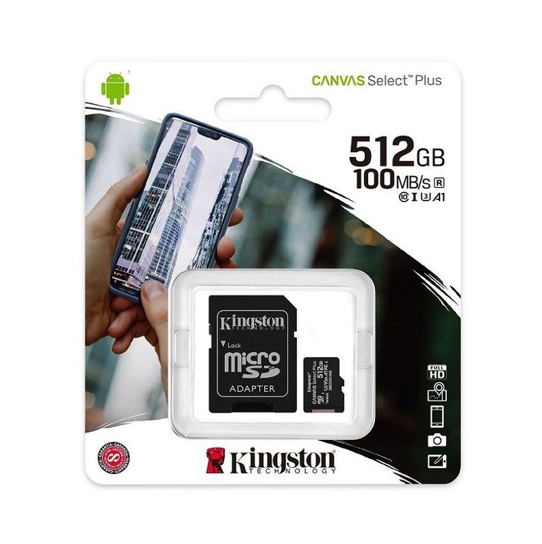 Memoria MicroSD Kingston Canvas Go Plus G2 512Gb Esc 90MB/s Lec30MB/s-1