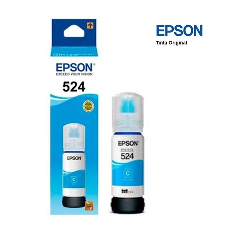 Botella de Tinta Epson T524 17,26ml pág. 6.000 Cyan T524220-AL-0