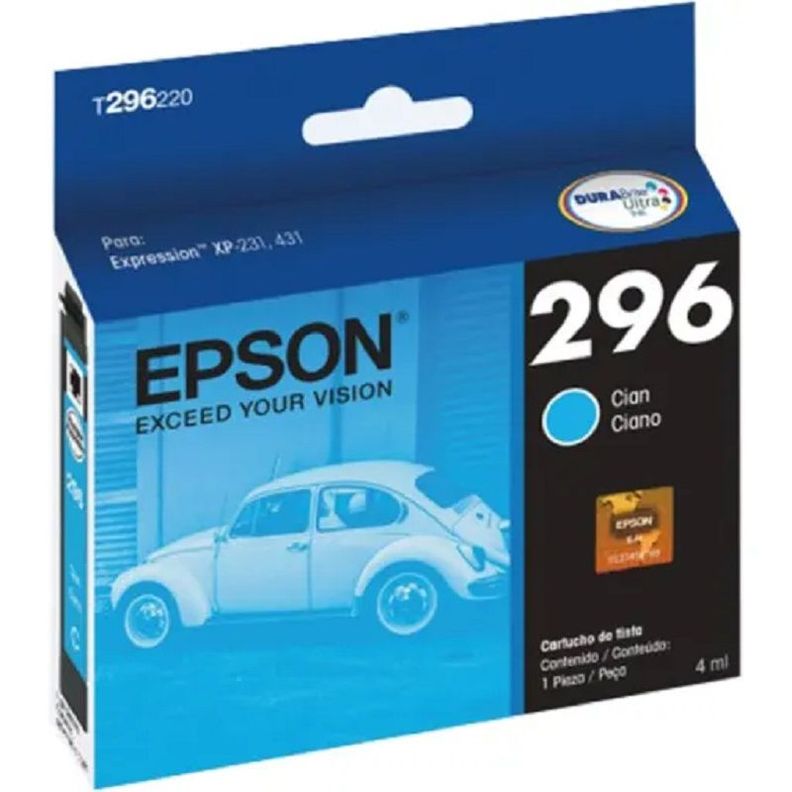 Cartucho de Tinta Epson T296 4ml pág. 250 Cyan T296220-AL-1