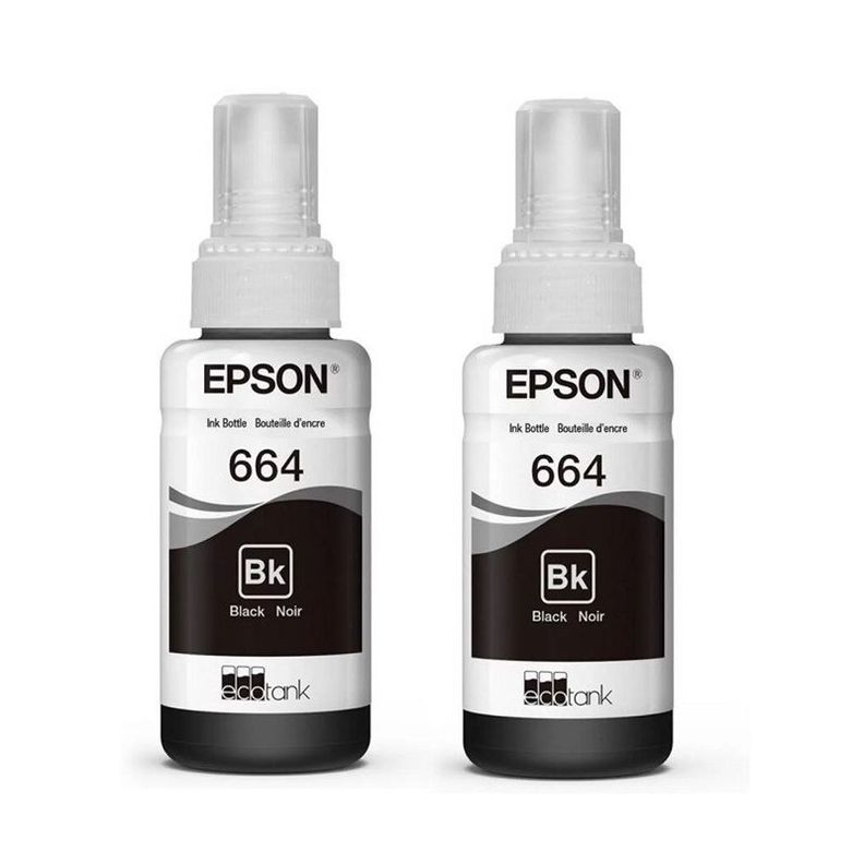 Botellas de Tinta Epson T664 70ml pág. 4.000 Negro T664120-2P-1