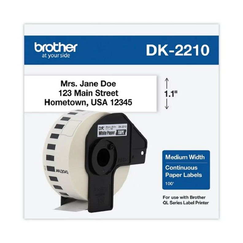 Cinta Termica Brother DK2210 Etiquetas de Impresora 30 mts. Blanco-0