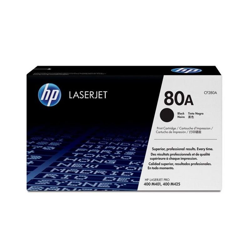 Cartucho de Tóner HP 80A pág. 2.560 Negro CF280A-0